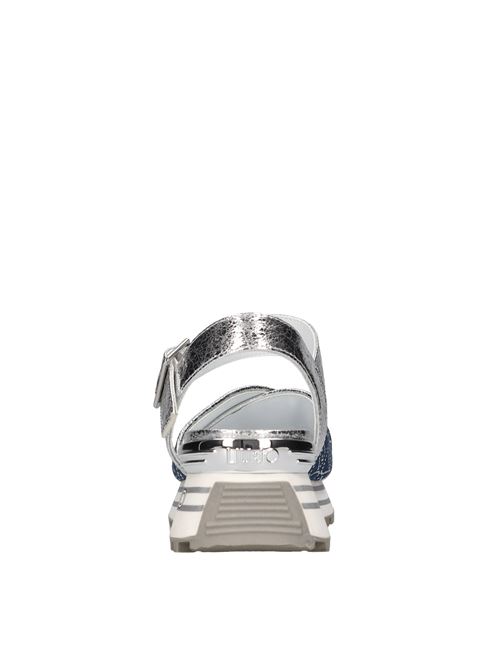 Sandali in tessuto ed ecopelle LIU JO | LIU JO MAXI WONDER SANDAL 11ARGENTO-DENIM
